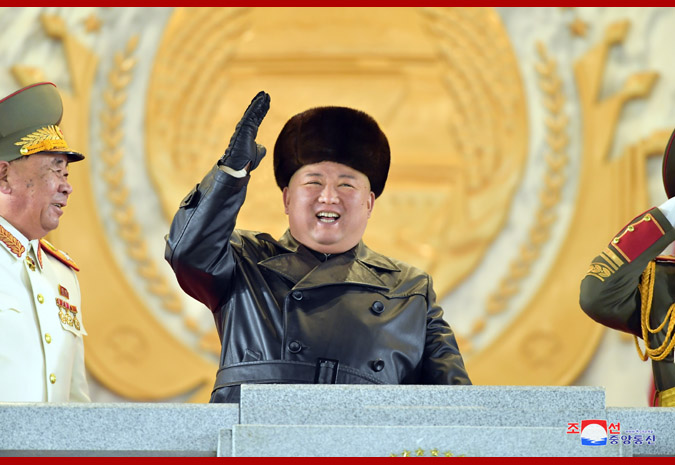 Kim Jong Un at Military Parade Commemorating 8th Congress of WPK